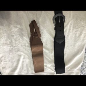 2 belts. One tan and one black. Stretch.